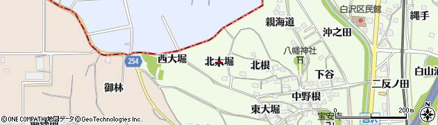 愛知県阿久比町（知多郡）白沢（北大堀）周辺の地図