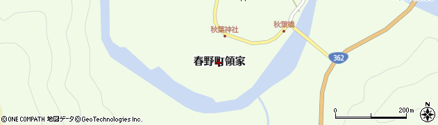 静岡県浜松市天竜区春野町領家周辺の地図