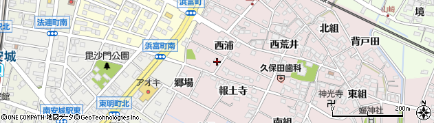 愛知県安城市上条町西浦周辺の地図
