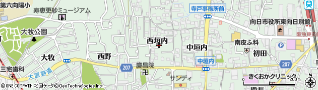 京都府向日市寺戸町（西垣内）周辺の地図