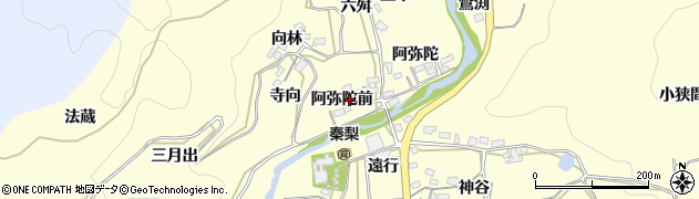 愛知県岡崎市秦梨町（阿弥陀前）周辺の地図