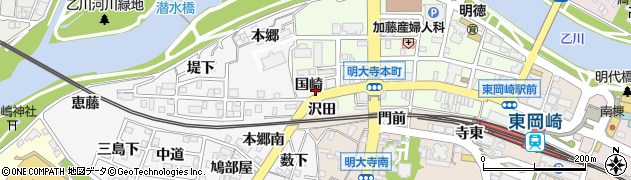 愛知県岡崎市久後崎町（国崎）周辺の地図