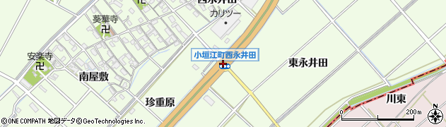 小垣江町西永井田周辺の地図