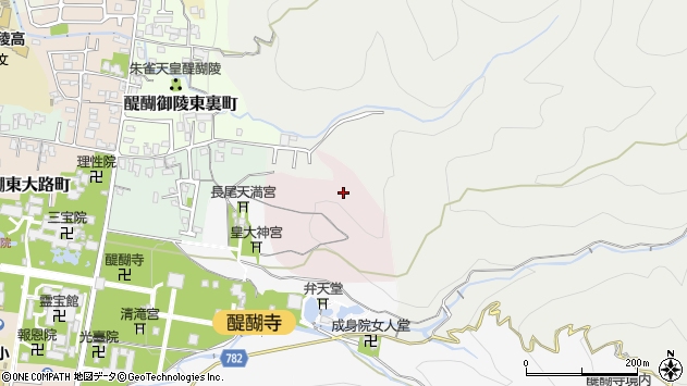 〒601-1322 京都府京都市伏見区醍醐北伽藍町の地図