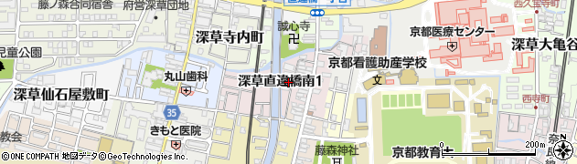 京都府京都市伏見区深草直違橋南周辺の地図