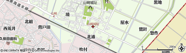 山崎城址周辺の地図