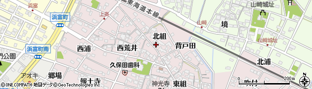 愛知県安城市上条町北組周辺の地図
