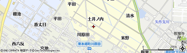 愛知県岡崎市東本郷町土井ノ内77周辺の地図