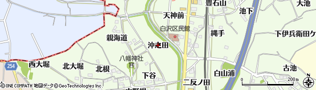 愛知県阿久比町（知多郡）白沢周辺の地図