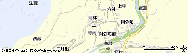 愛知県岡崎市秦梨町（寺向）周辺の地図