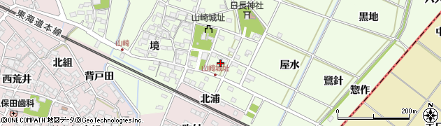 愛知県安城市山崎町城跡周辺の地図