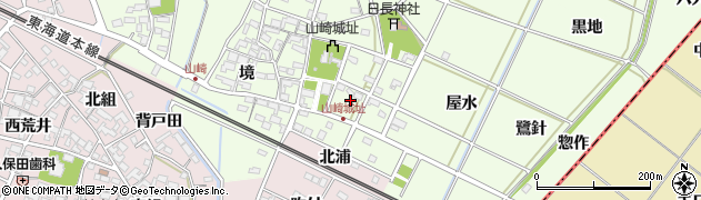 愛知県安城市山崎町（城跡）周辺の地図
