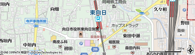 京都府向日市周辺の地図