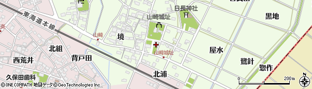 愛知県安城市山崎町城跡38周辺の地図