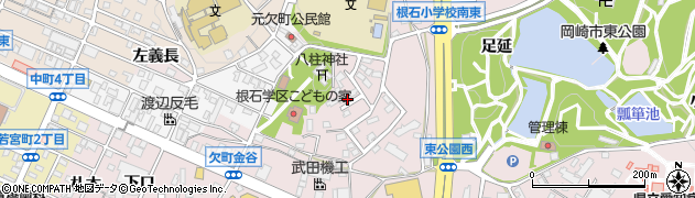 愛知県岡崎市欠町（石ケ崎）周辺の地図