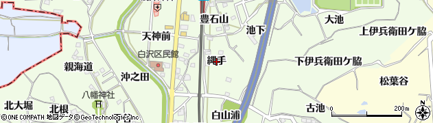 愛知県阿久比町（知多郡）白沢（縄手）周辺の地図