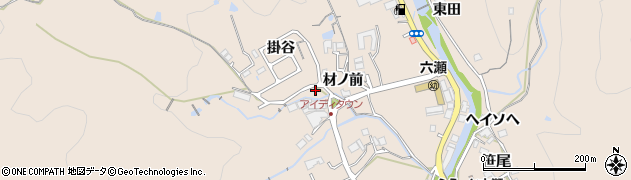 兵庫県猪名川町（川辺郡）笹尾（材ノ前）周辺の地図