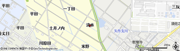 愛知県岡崎市東本郷町（清水）周辺の地図