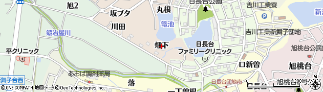 愛知県知多市日長（畑下）周辺の地図