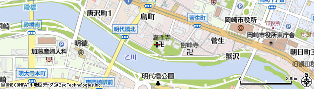 愛知県岡崎市菅生町（元菅）周辺の地図