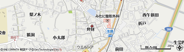 愛知県知多郡東浦町生路弁財周辺の地図