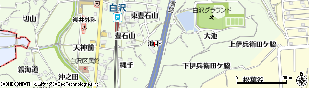 愛知県阿久比町（知多郡）白沢（池下）周辺の地図