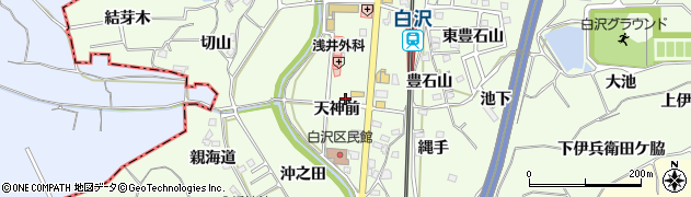 愛知県知多郡阿久比町白沢天神前周辺の地図