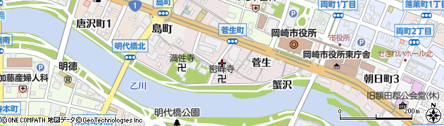 岡崎信用金庫　本部監査部周辺の地図