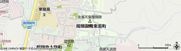 京都府京都市伏見区醍醐御陵東裏町周辺の地図