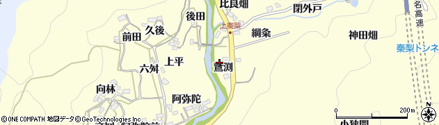 愛知県岡崎市秦梨町（鷲渕）周辺の地図
