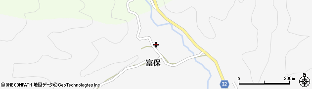愛知県新城市富保大貝津周辺の地図