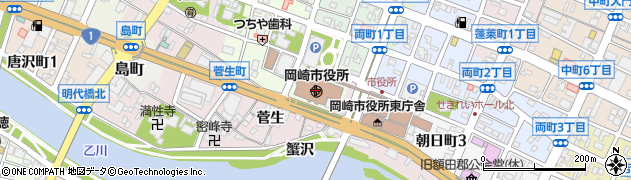 岡崎信用金庫岡崎市役所出張所周辺の地図