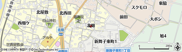 愛知県知多市新舞子（北畑）周辺の地図