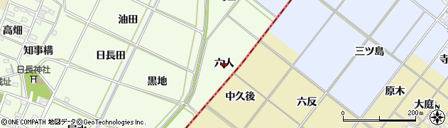 愛知県安城市山崎町（六人）周辺の地図