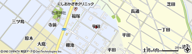 愛知県岡崎市富永町（平田）周辺の地図