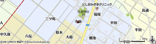 愛知県岡崎市富永町（寺前）周辺の地図