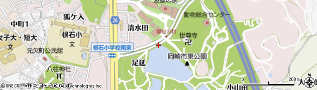 愛知県岡崎市欠町周辺の地図