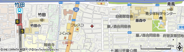 京都府京都市伏見区深草フチ町周辺の地図