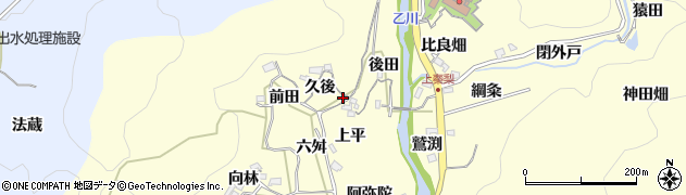愛知県岡崎市秦梨町久後12周辺の地図