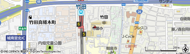 京都市交通局　竹田駅定期券発売所周辺の地図