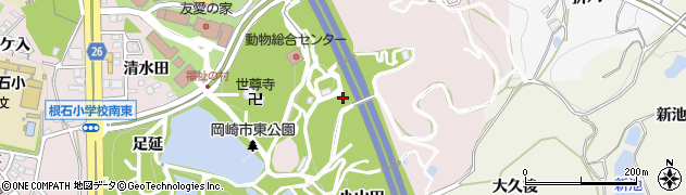 愛知県岡崎市欠町（大山田）周辺の地図