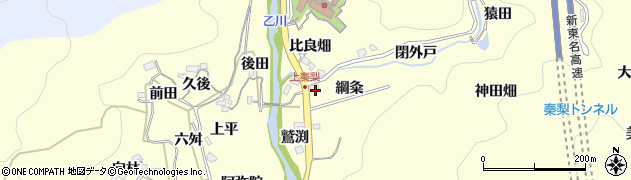 愛知県岡崎市秦梨町（綱粂）周辺の地図