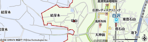 愛知県阿久比町（知多郡）白沢（切山）周辺の地図