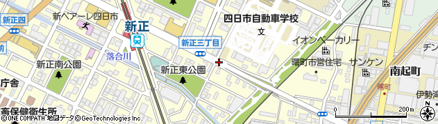 三重県四日市市新正3丁目周辺の地図