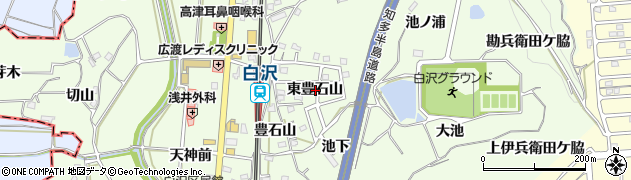 愛知県知多郡阿久比町白沢東豊石山周辺の地図