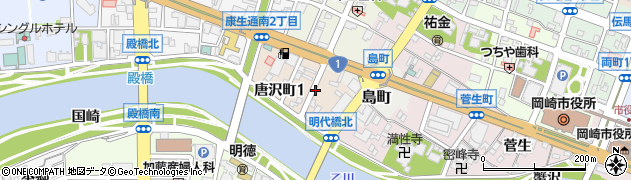 愛知県岡崎市唐沢町周辺の地図