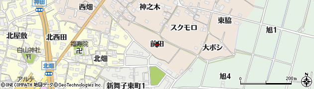 愛知県知多市日長（前田）周辺の地図