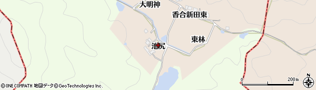 兵庫県宝塚市香合新田（池尻）周辺の地図