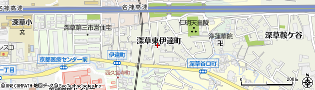 京都府京都市伏見区深草東伊達町周辺の地図
