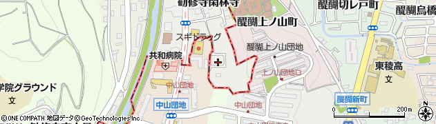 京都府京都市山科区勧修寺閑林寺96周辺の地図